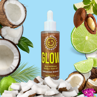 GLOW Coconut Dry Shimmer Body + Hair Oil 2 oz.