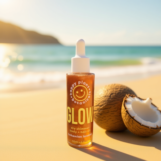 GLOW Coconut Dry Shimmer Body + Hair Oil 2 oz.